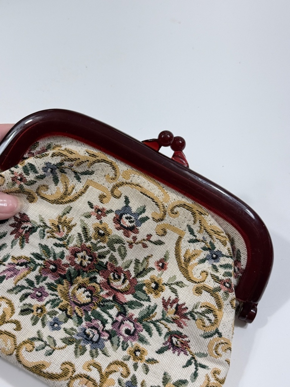 Floral Needlework Clutch Clutch Coin Purse - Picture 4 of 6